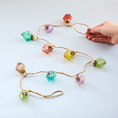 Mirai Pendent Coloured Recycled Glass Bauble Garland