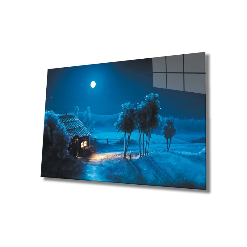 Élégante peinture décorative en verre trempé 18,1 po x 28,3 po | 100% verre trempé, épaisseur: 0,16 pouce | Superbe œuvre d'art pour la décoration intérieure, le salon et les espaces de bureau, durable et facile à nettoyer
