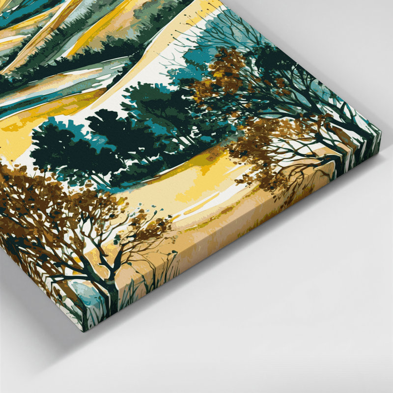 Aquarelle, paysage, 78, toile beige