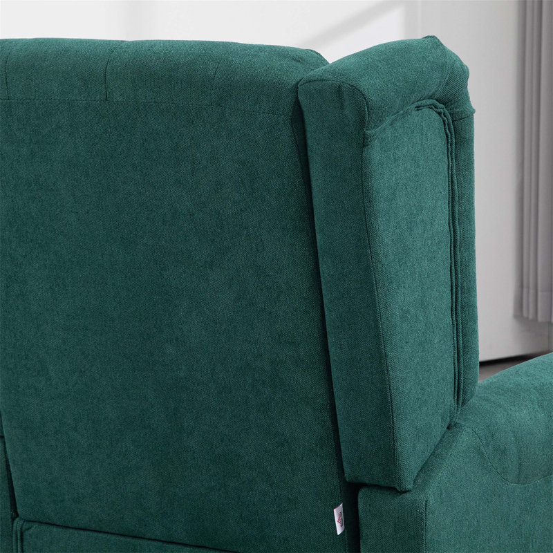 Chaise d'appoint capitonnée à boutons avec haut dossier à oreilles, accoudoirs rembourrés arrondis et siège rembourré épais pour un confort et un style ultimes