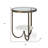 24" White Glass Round End Table