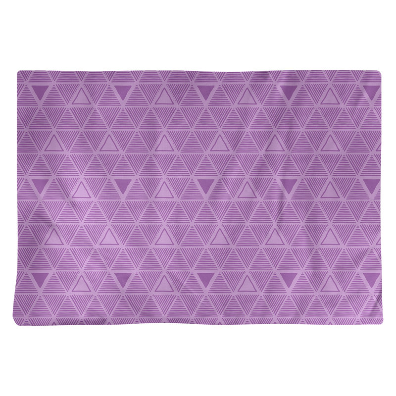 Napperon de 18 po en coton dessiné à la main triangle, Violet, Coton