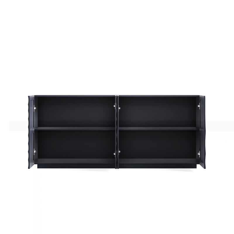 Buffet avec rangement 4 portes, 26.5" H x 59" W x 15" D, Marine
