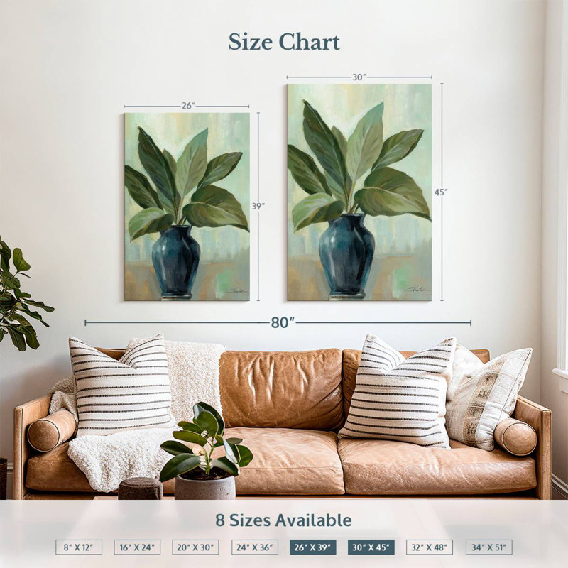 Harnek Mint And Blue Still Life, 39" H x 26" W