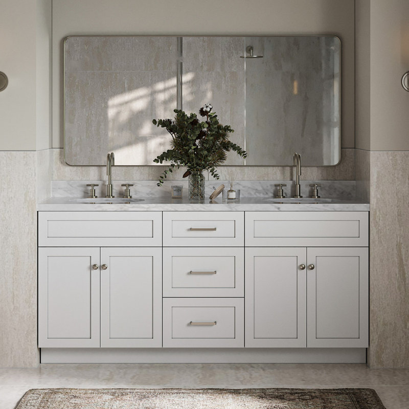Base de meuble-lavabo double 72 po Hamlet, Blanc