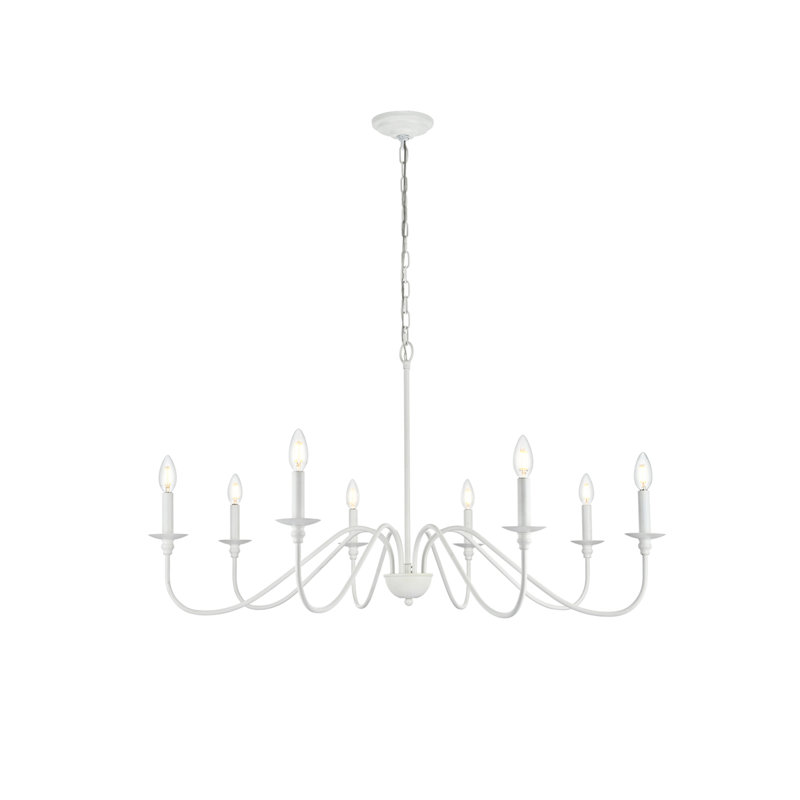 Luminaire suspendu unique Maus, H 21,8 po x l 42 po x P 42 po, Blanc, 8 lumières