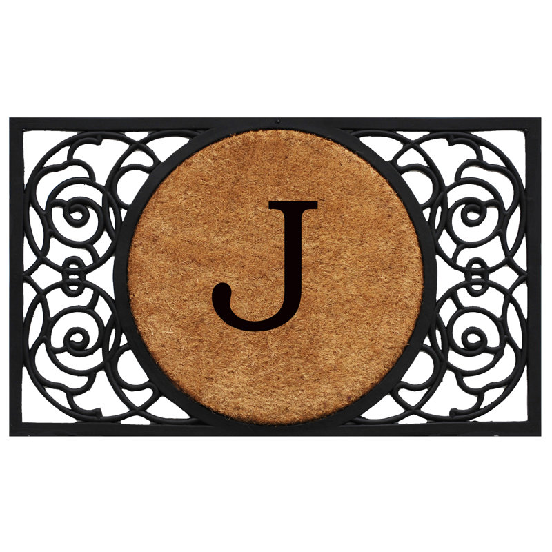 Cermenho Non-Slip Outdoor Doormat, J, Rectangle 22" x 36"