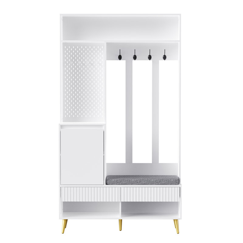 Hall Tree 100cm Wide, White