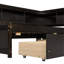 Lit simple avec bibliothèques en L et tiroirs de rangement, lit électrique de taille pin, 2 prises de courant, bois durable-388812983