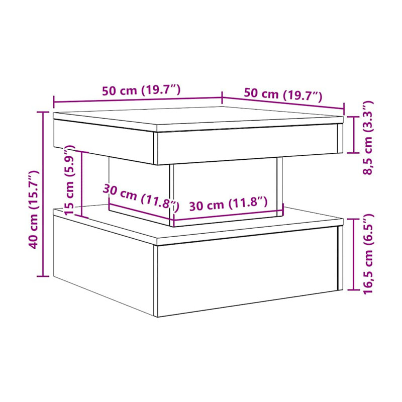 Catrena Block Coffee Table, Black Oak