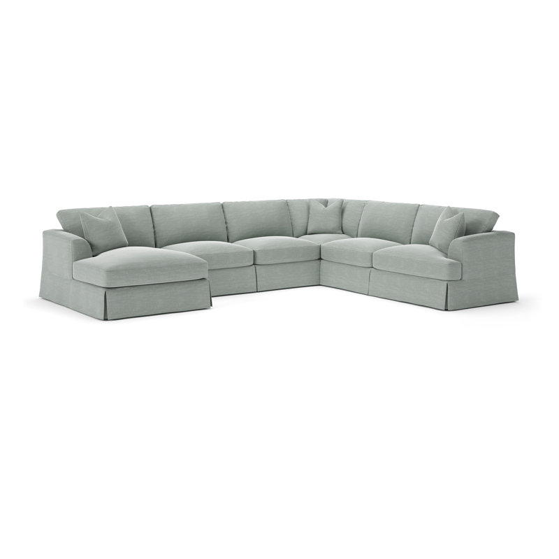 Lucia Chaise Sectional, Left Hand Facing, Conversation Capri Basketweave