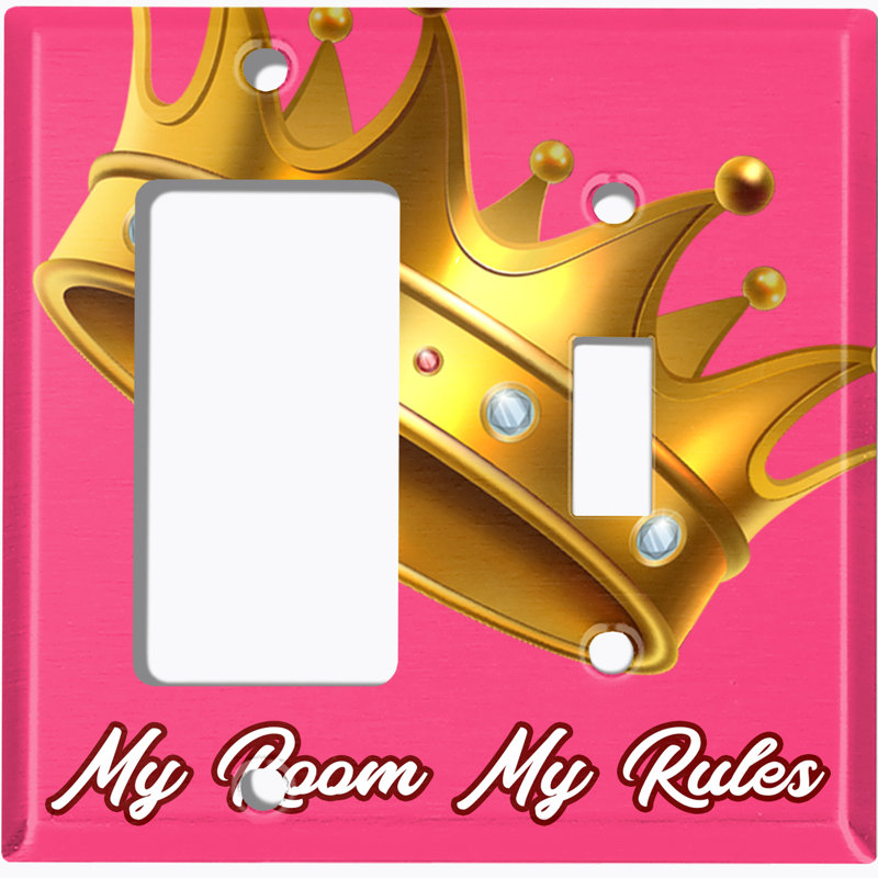 Plaque murale d'interrupteur à bascule rose My Gang My Rules Princess