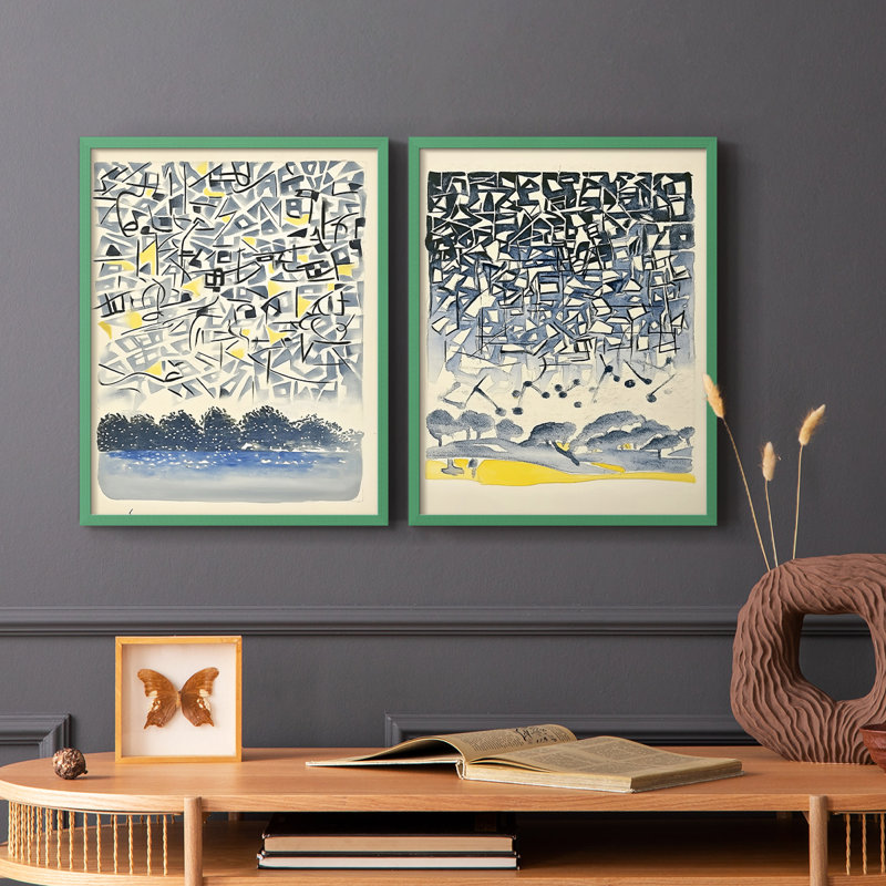 Série ABSTRACT DLxxviii - reproduction encadrée de qualité supérieure - prête à être accrochée - aucun clou requis - aucun clou requis