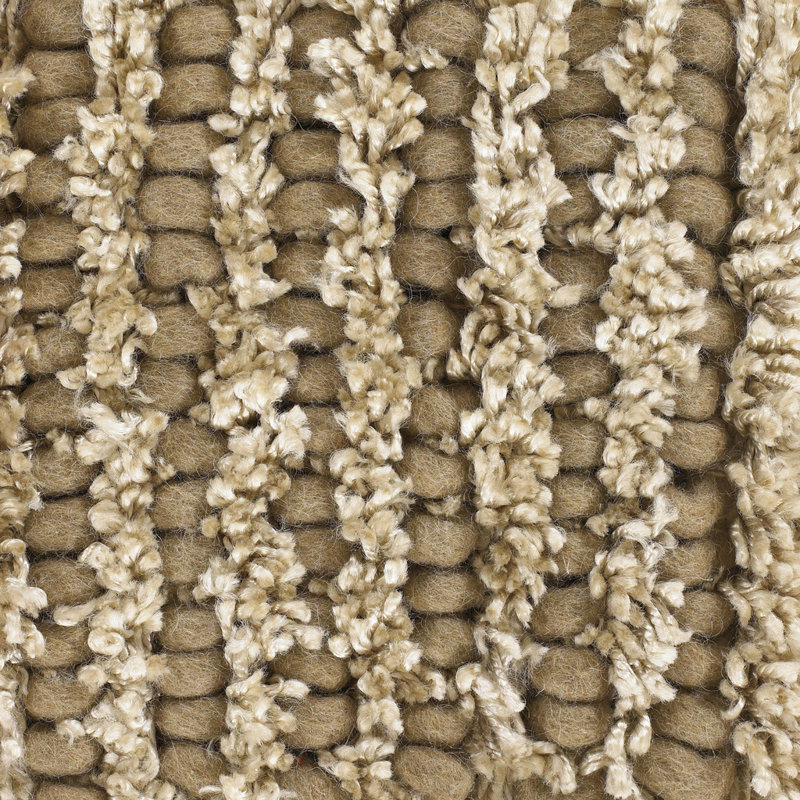 Tapis beige en polyester tissé à la main Castlewood, Beige / Blanc, Rectangle 5 pi x 7 pi 6 po
