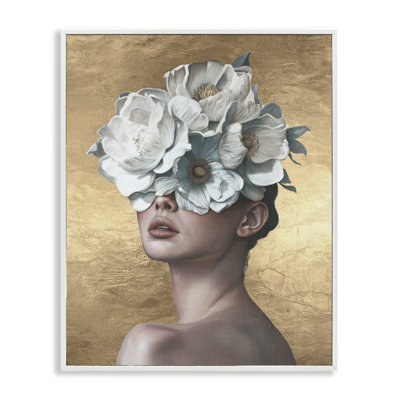 Stupell Industries Flower Lady on Gold Framed Giclee Art by Svetlana Aleynikova
