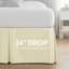 Jupe de lit plissée à motif de plis en microfibre à double brossage de 15 pouces Southshore Fine Linens, lavable à la machine, grand, crème-912812026-912812006