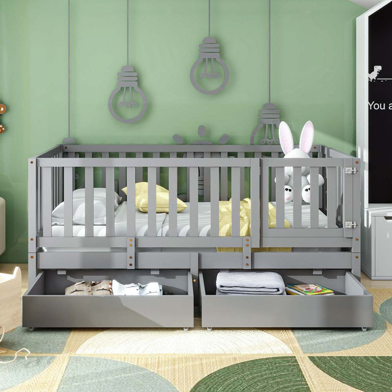 Solid Wood Daybed, Gray, Twin