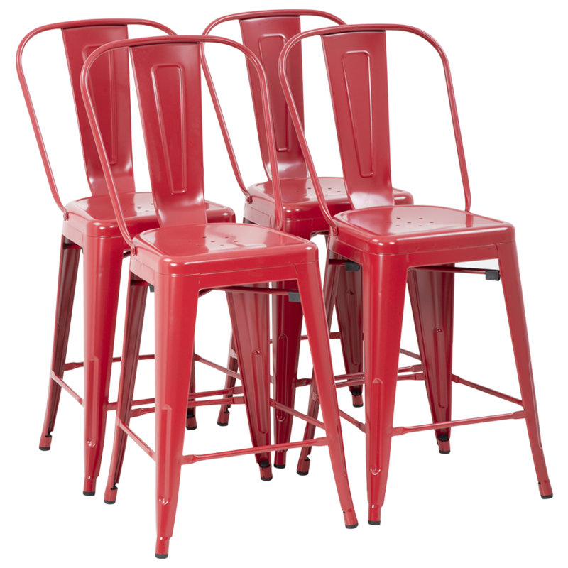 Tabouret de comptoir 24,4 po Caroga, Rouge