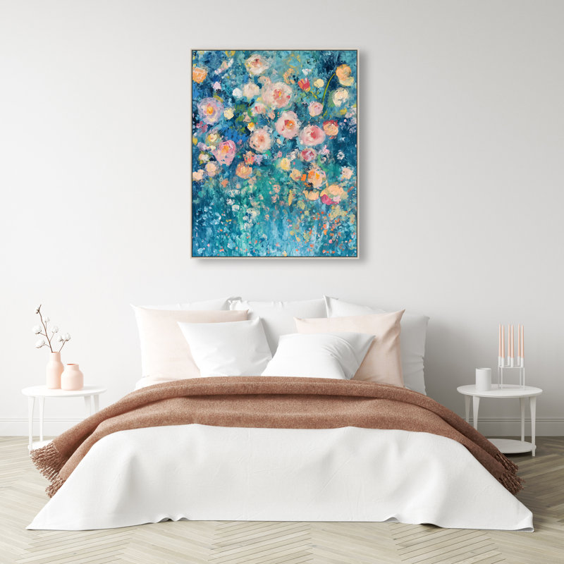 Undersea Petal III Canvas Abstract Print by Oliver Gal, Black Frame, 16 x 20, 37"H x 31"W, Silver Frame