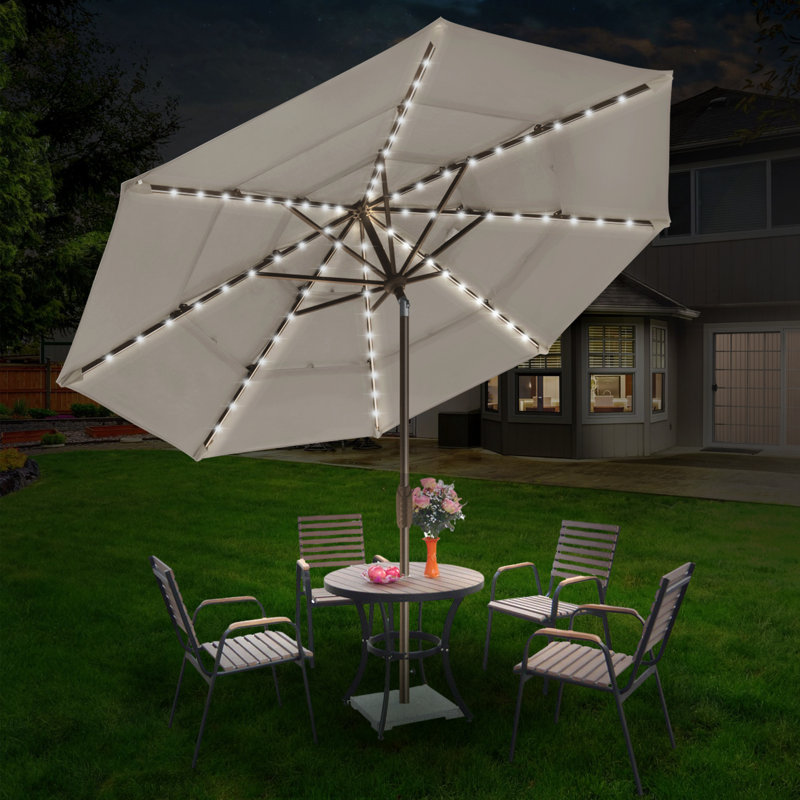 Parasol de marché lumineux 9 pi, Beige