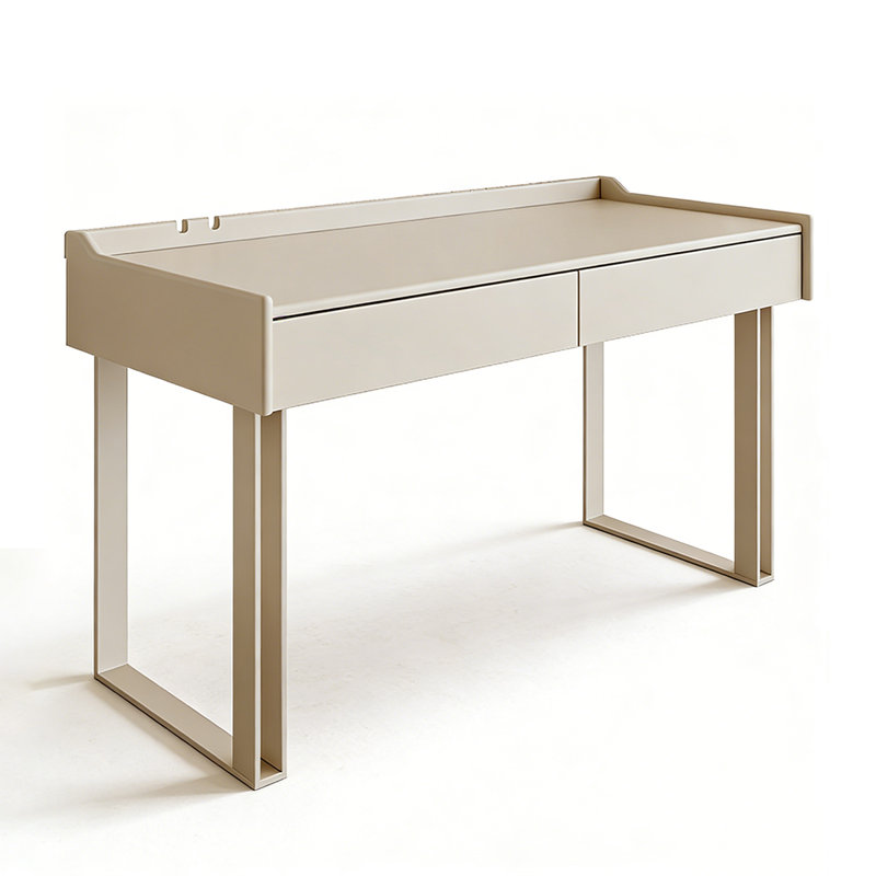 Bureau d'ordinateur en bois massif de style crème, H 29,53 po x l 47,24 po x P 21,65 po 
