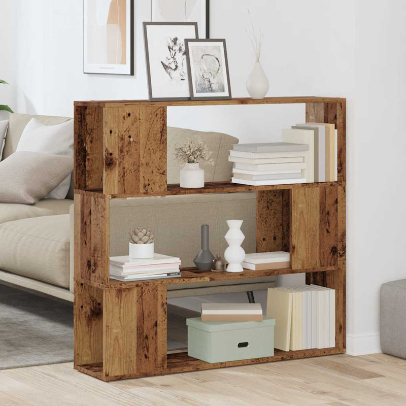 vidaXL Book Cabinet Room Divider Storage Bookshelf Bookcase for Living Room, White, (3 Shelves) 37" H x 39.4" W x 9.5" D
