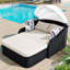 Chaise longue en osier avec auvent réglable-369318632
