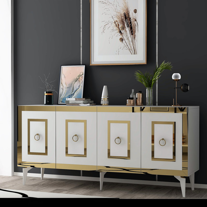 Brylyn 150cm Console Table, White/Gold
