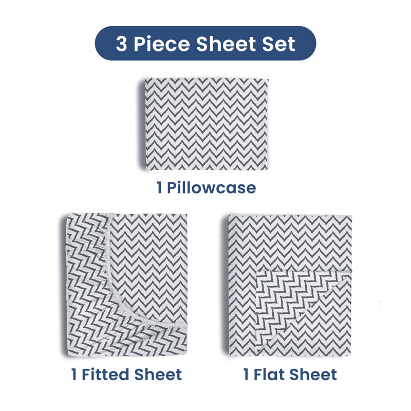 Cotton Chevron Sheet Set, Twin