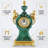 Decorative 17 Inch Porcelain Clock - Bronze Cherubic Handles & Floral Motif for Home, Living space