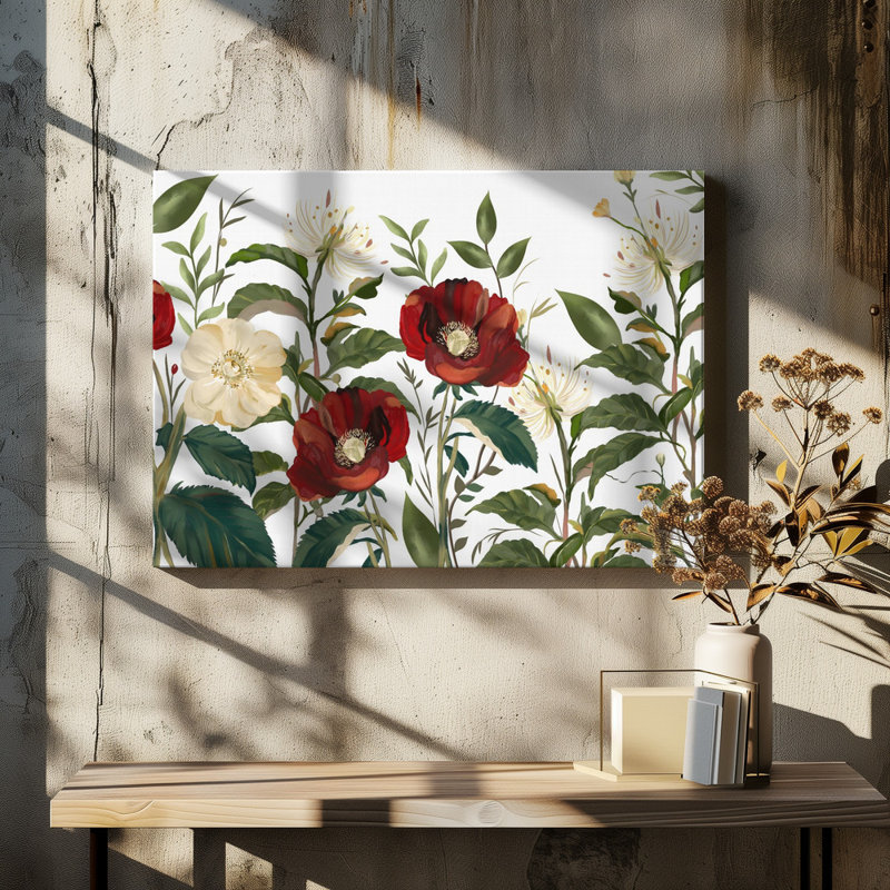 Elegant Botanical Blooms by Josie George — Botanical Wall Art, Matted Framed Print, 36 × 24, Gold