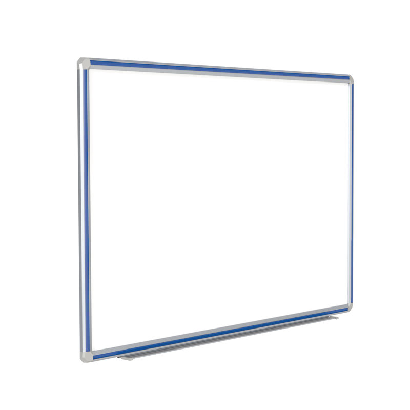 Tableau blanc magnétique en porcelaine avec cadre en aluminium DecoAurora Ghent, H 3 po x l 4 po, Bleu royal
