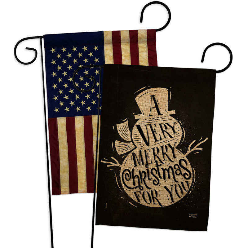 Drapeau de jardin en polyester 1 face x 1 pi 7 pi Winter Yard