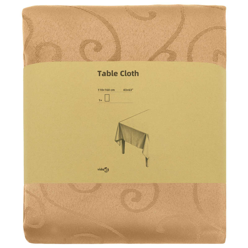  Table Cloth Dining Cover Kitchen Tablecloth Living Room Modern Jacquard, 160cm L, Beige