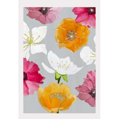 Jessica Hollander " Cactus Flowers On Gray " by Jessica Hollander