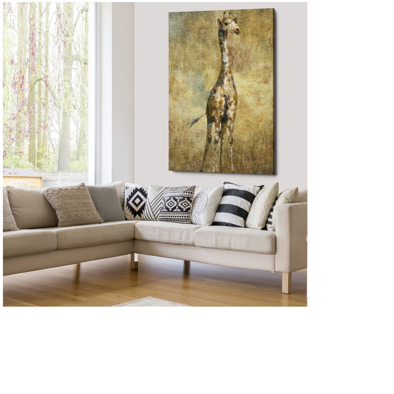 Summer Safari Giraffe - Impression sur toile tendue, H 24 po x l 36 po x P 1,5 po