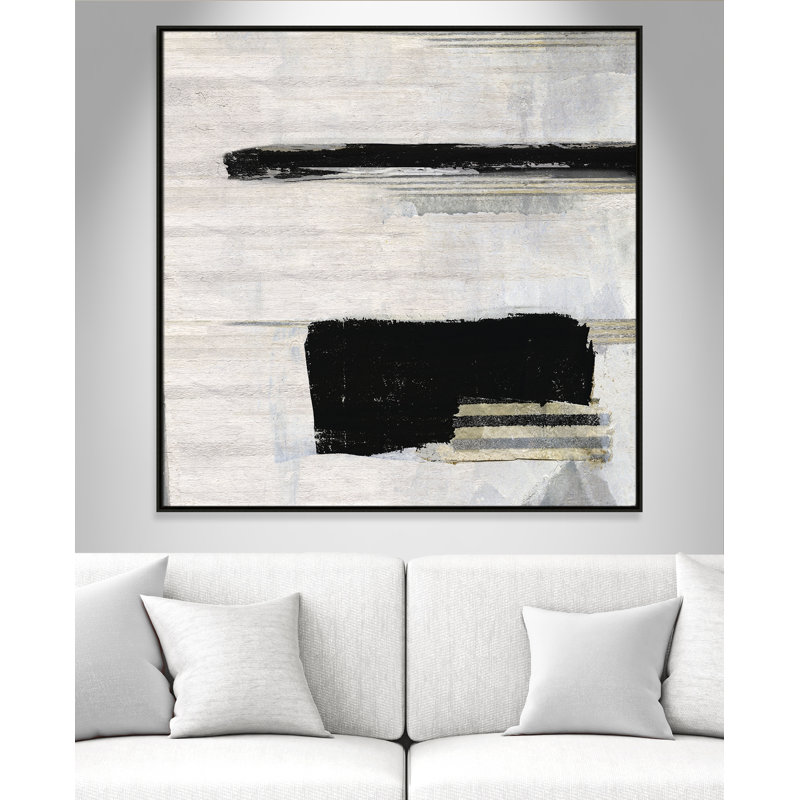 «La Bande II» par Sally Swatland, Cadre flottant espresso, H 46,5 po x l 46,5 po