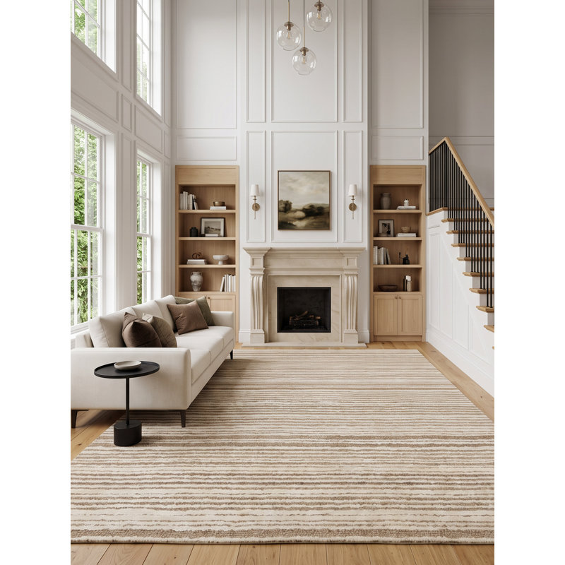Akash Rectangle Area Rug in Beige/Light Brown, Rectangle 8' x 10'