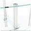 Table basse moderne ovale en verre avec pieds en acier inoxydable-18991109