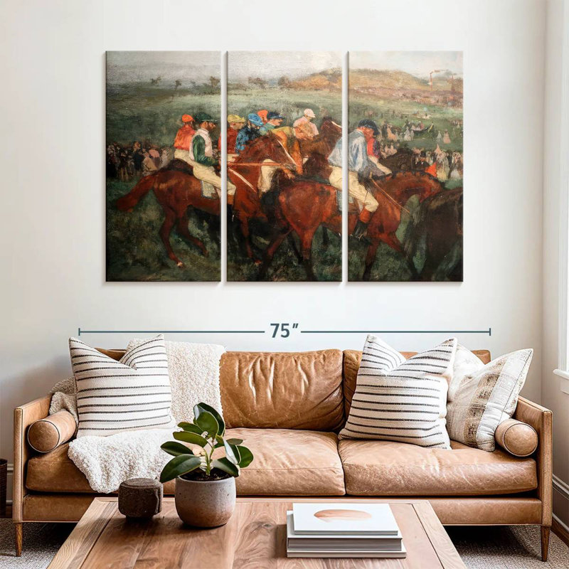 Sirci Gentlemen Jockeys avant le départ, H 42 po x l 65 po