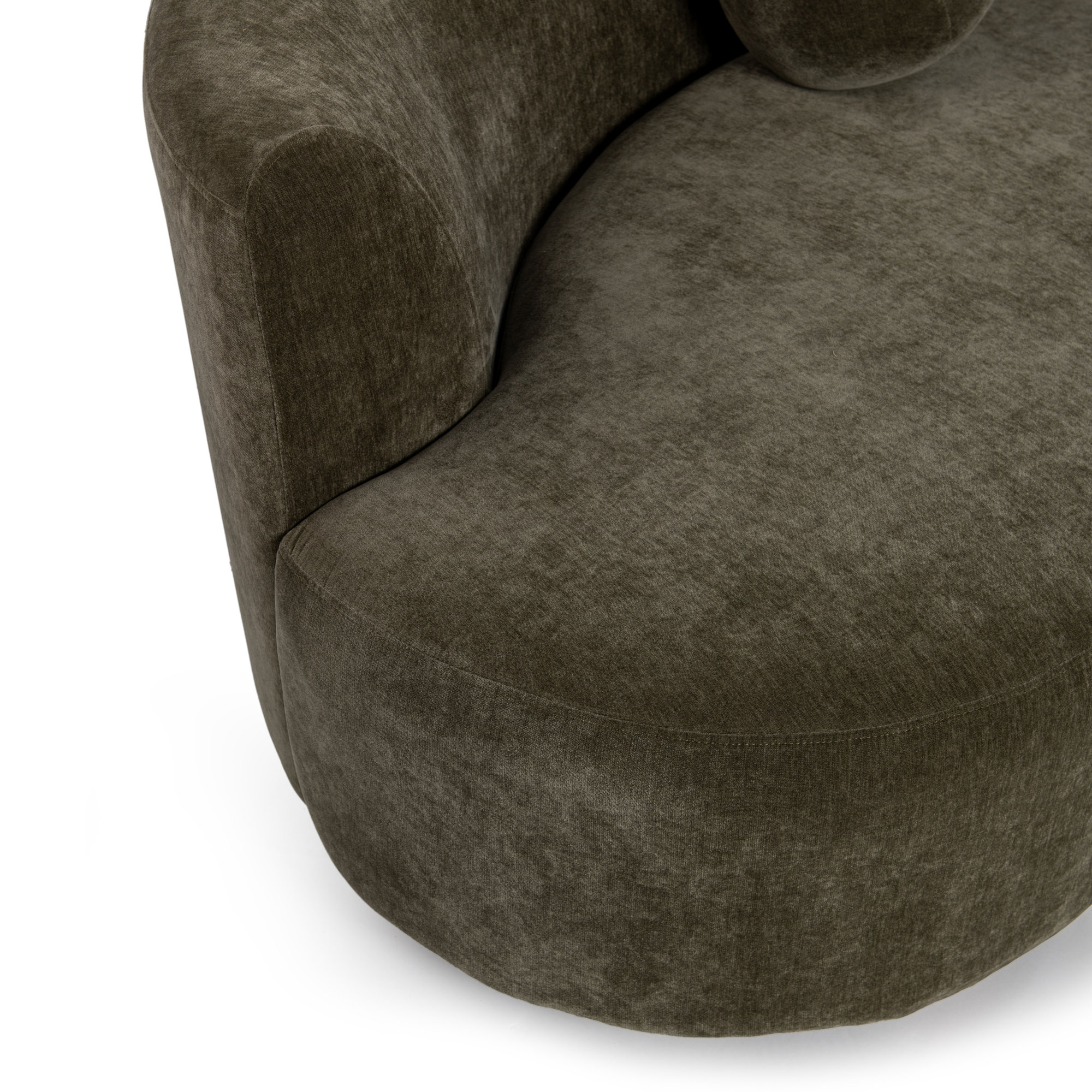 Octavia 2 - Piece Upholstered Curved Sectional, Olive Moss