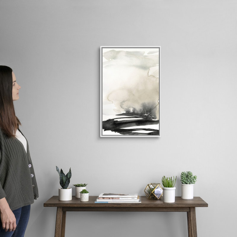 «Ebony Horizon Triptych I» par Jennifer Goldberger - reproduction d'art, H 26 po x l 18 po x P 1,75 po