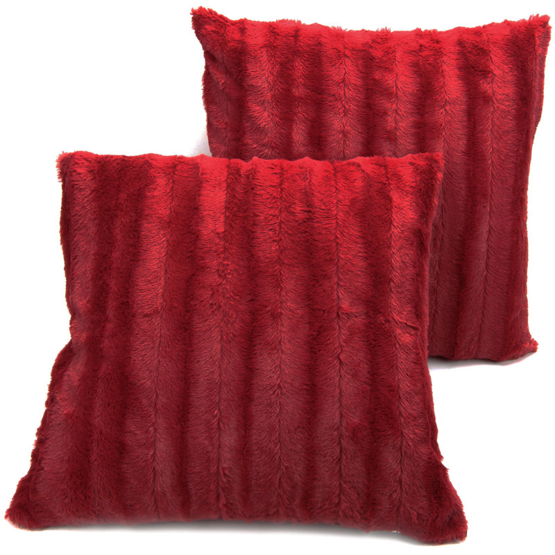 Housse de coussin en similifourrure, Marron, 20 po x 20 po