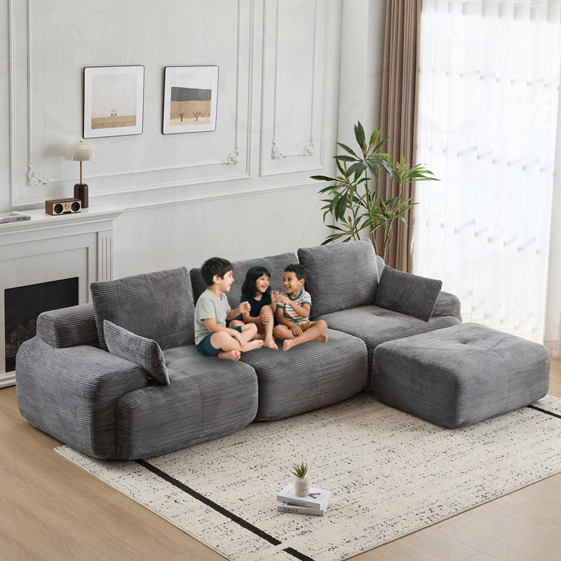 Pet-Friendly Cloud Modular Sectional Sofa, Gray