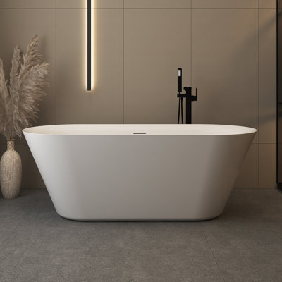 66" Freestanding Soaking Acrylic Bathtub