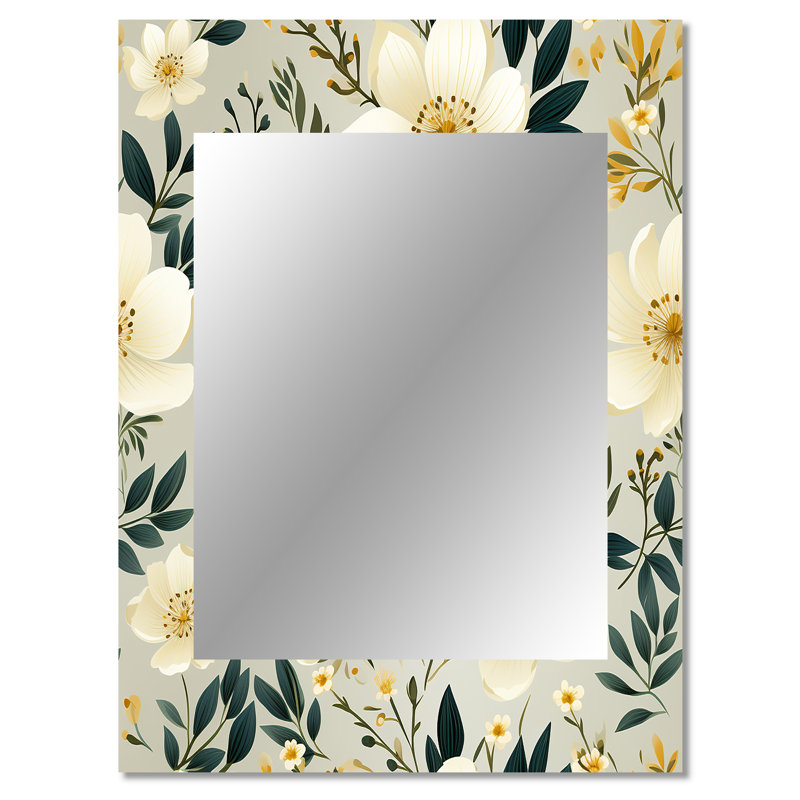 Décoration murale Playful Poppy Blossom - miroir floral, 40 po x 30 po