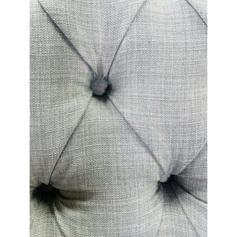 Fauteuil l 32 po capitonné en lin, Gris 100% lin