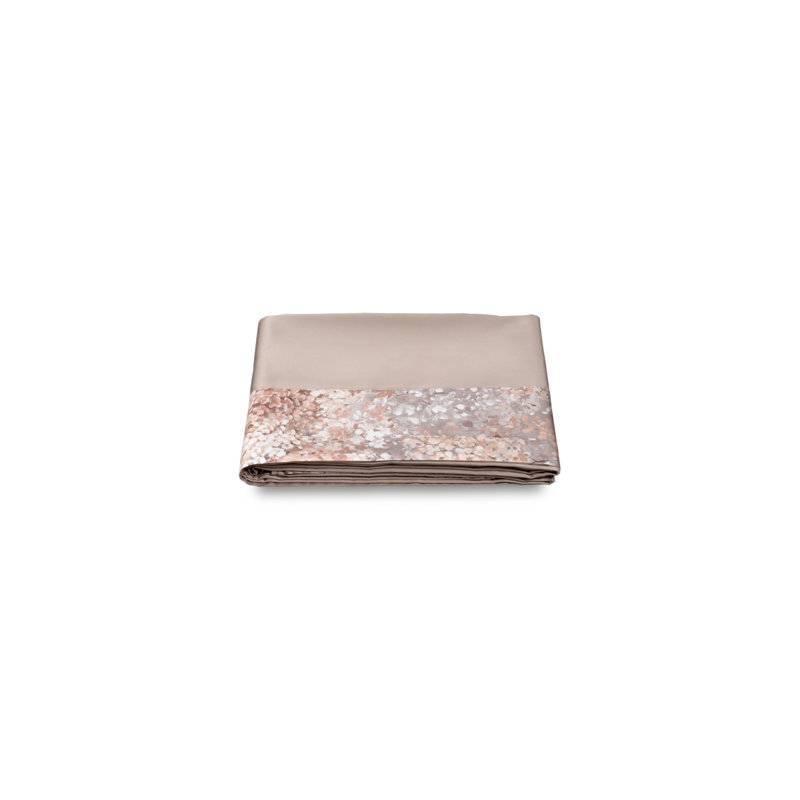 Glicine Print Cotton Sateen Embroidered Floral Print Flat Sheet