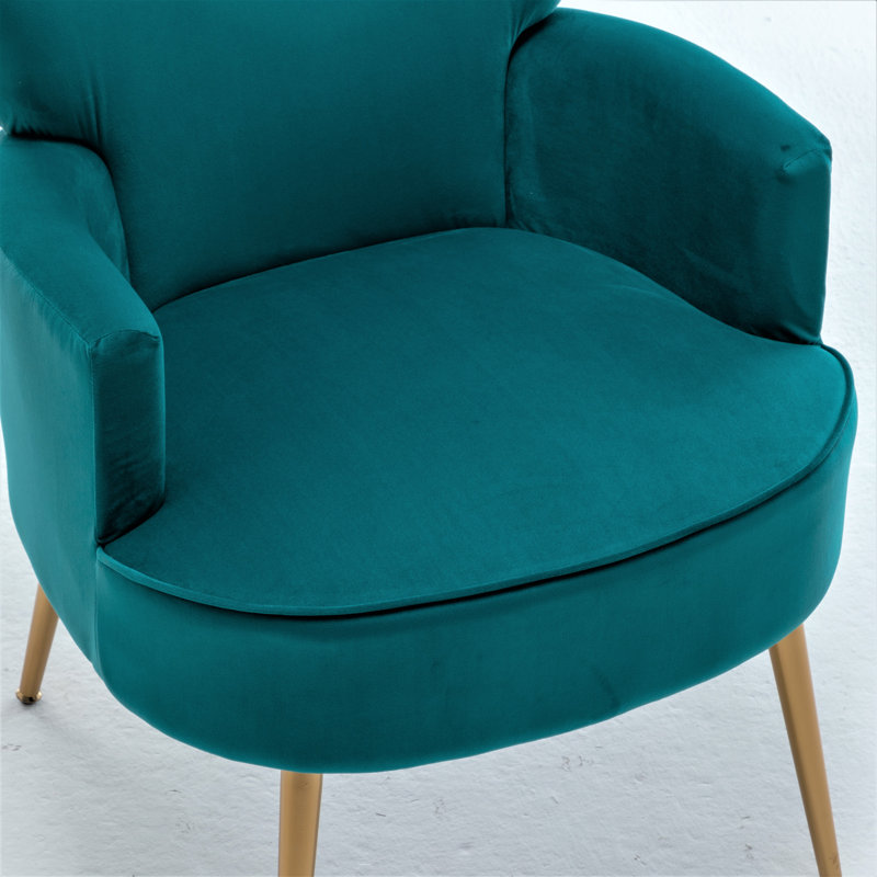 Ramisa Velvet Armchair, Greenish Blue Velvet