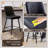 Bar Stools Set of 2,Counter Height Bar Stools with Back,Modern Faux Leather Kitchen Stools-899347619-899347618